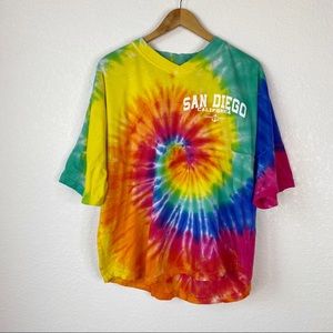 San Diego California Tie Dye Spell Out T-Shirt